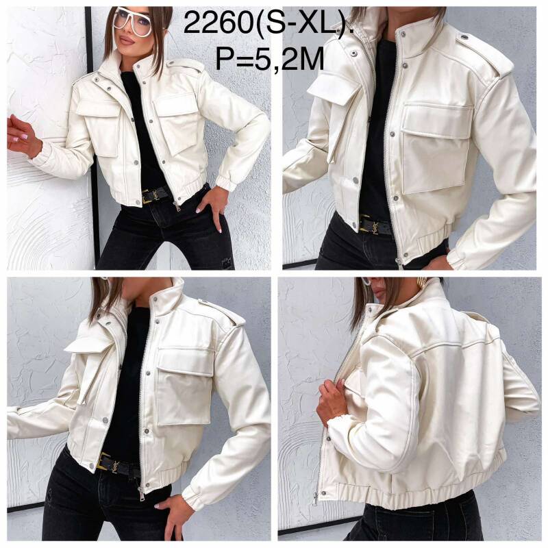 Kurtki damskie skórzana Roz S-XL, 1 Kolor Paczka 5 szt